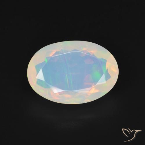 2.81ct Natürlicher Mehrfarbiges Weiß Opal, Oval, Transparent