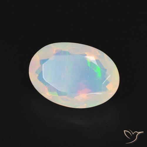 9,17 ctw natürlicher Mehrfarbiges Weiß Opal, Oval, Transparent