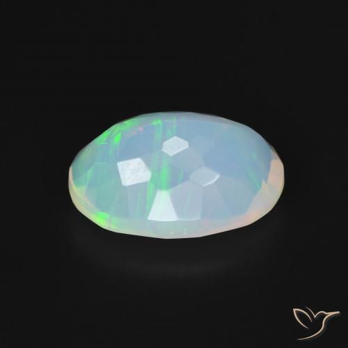9,17 ctw natürlicher Mehrfarbiges Weiß Opal, Oval, Transparent