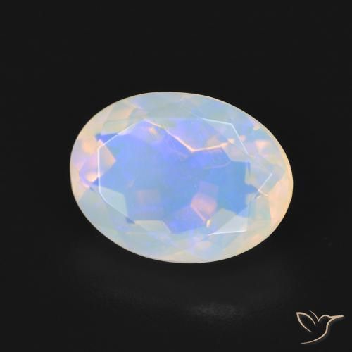 9,17 ctw natürlicher Bläulich-weiß Opal, Oval, Transparent