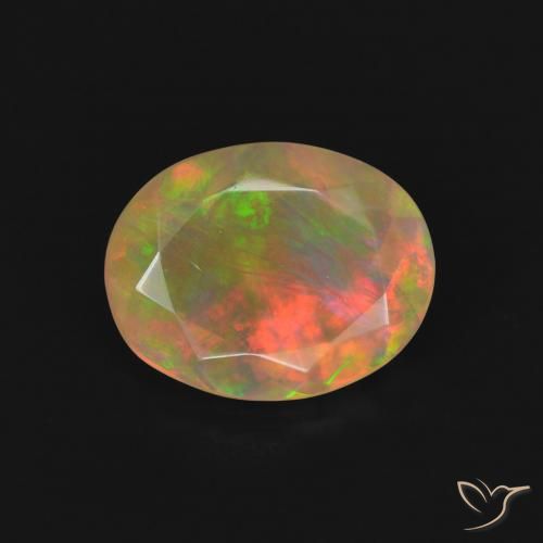1.27ct Natürlicher Mehrfarbig Opal, Oval, Transparent