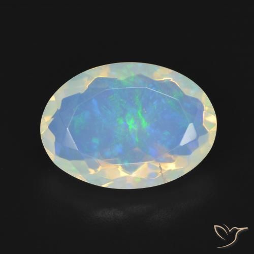 3.26ct Natürlicher Bläulich-weiß Opal, Oval, Transparent, Photo A