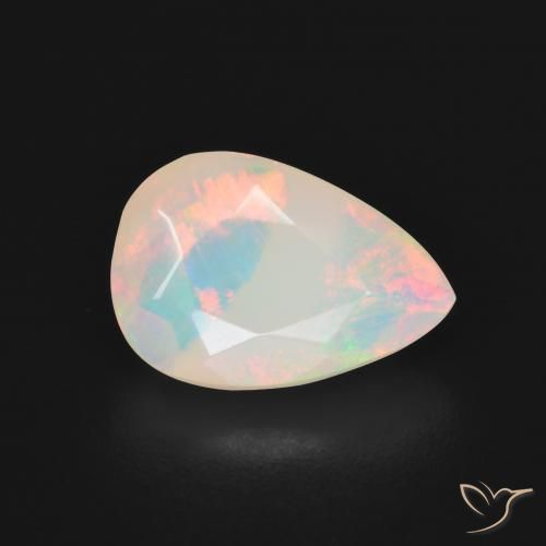9,17 ctw natürlicher Mehrfarbiges Weiß Opal, Birnenform, Transparent