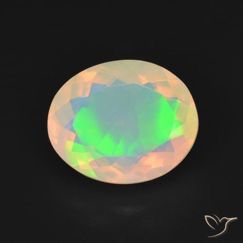 2.96ct Natürlicher Mehrfarbig Opal, Oval, Transparent