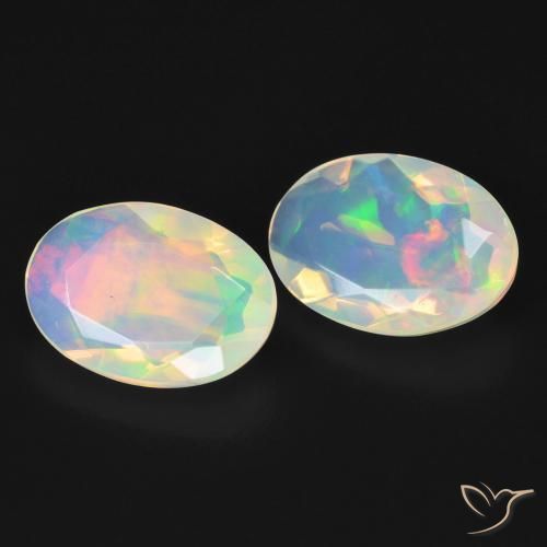 2.48 ct natürliche Bläulich-weiß Opal-Edelsteine, Oval, Transparent