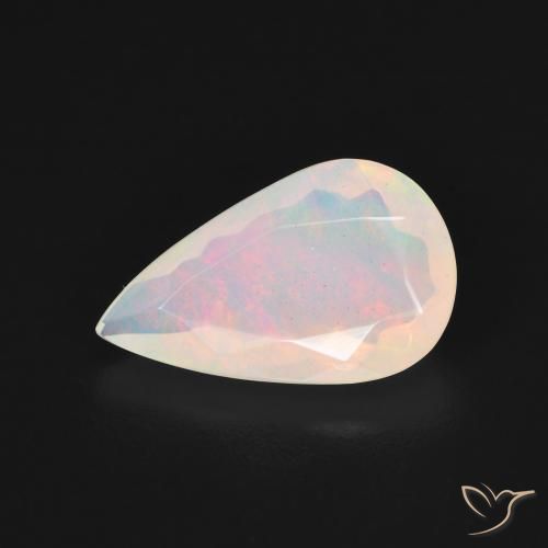 1.64ct Natürlicher Mehrfarbiges Weiß Opal, Birnenform, Transparent