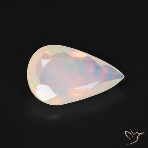 9,17 ctw natürlicher Mehrfarbiges Weiß Opal, Birnenform, Transparent