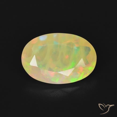 1.89ct Natürlicher Mehrfarbig Opal, Oval, Lichtdurchlässig