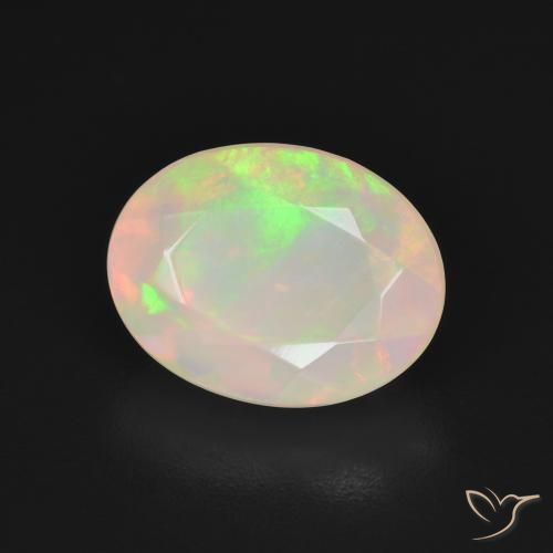 9,17 ctw natürlicher Mehrfarbiges Weiß Opal, Oval, Lichtdurchlässig