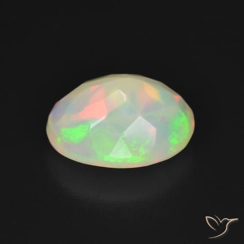 9,17 ctw natürlicher Mehrfarbiges Weiß Opal, Oval, Lichtdurchlässig