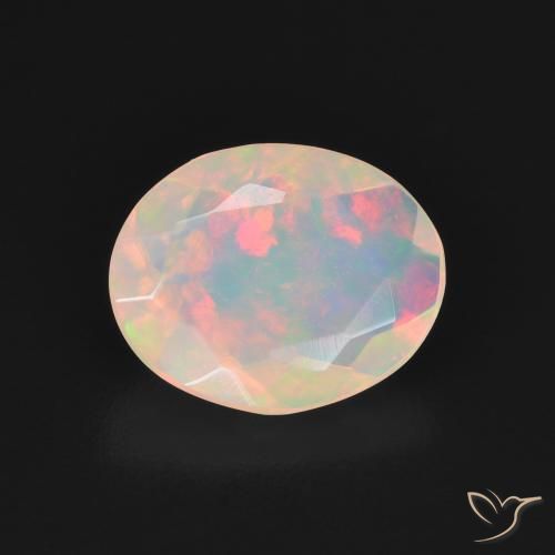1.32ct Natürlicher Mehrfarbiges Weiß Opal, Oval, Transparent