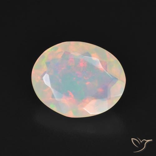9,17 ctw natürlicher Mehrfarbiges Weiß Opal, Oval, Transparent