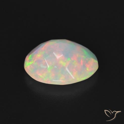 9,17 ctw natürlicher Mehrfarbiges Weiß Opal, Oval, Transparent