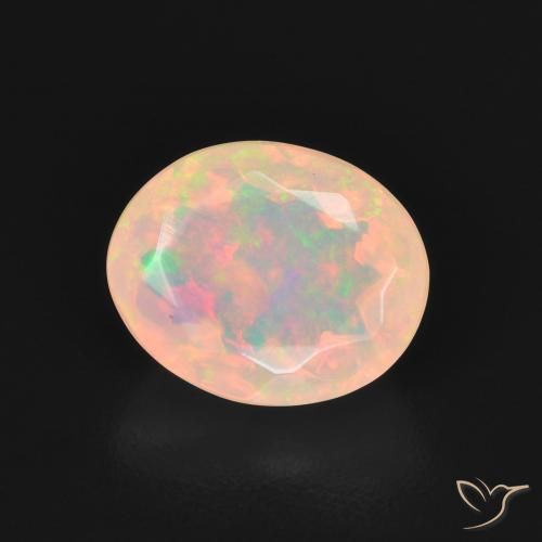 9,17 ctw natürlicher Mehrfarbiges Weiß Opal, Oval, Transparent