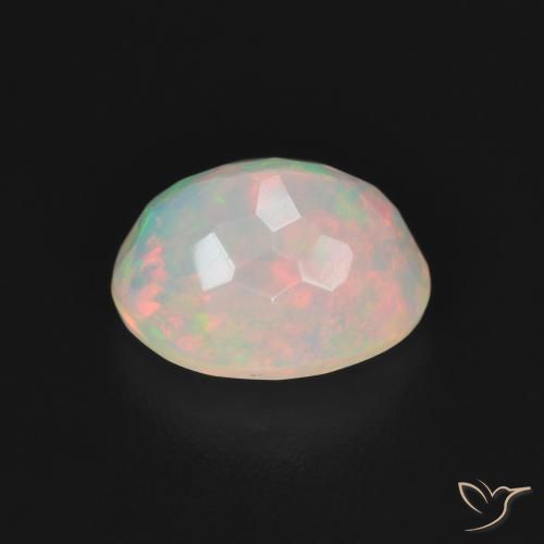 9,17 ctw natürlicher Mehrfarbiges Weiß Opal, Oval, Transparent
