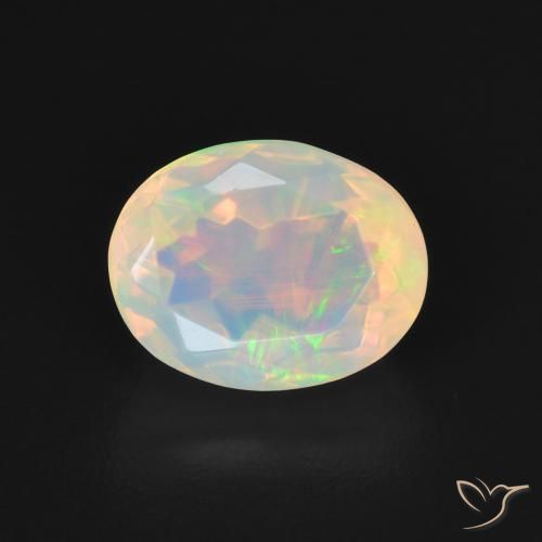 1.29ct Natürlicher Mehrfarbig Opal, Oval, Transparent