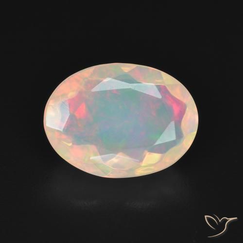 2.20ct Natürlicher Mehrfarbiges Weiß Opal, Oval, Transparent, Photo A