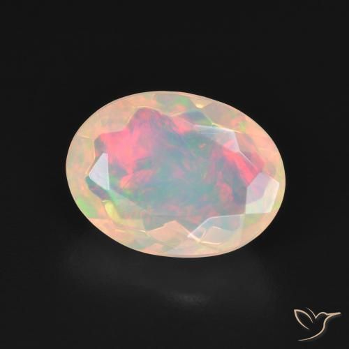9,17 ctw natürlicher Mehrfarbiges Weiß Opal, Oval, Transparent