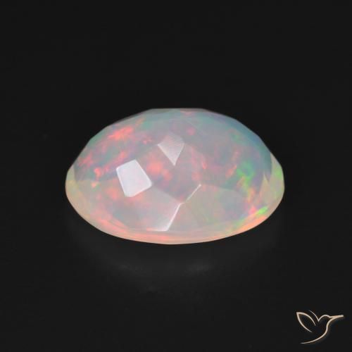 9,17 ctw natürlicher Mehrfarbiges Weiß Opal, Oval, Transparent