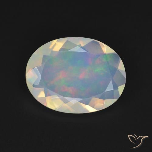 2.21ct Natürlicher Mehrfarbiges Weiß Opal, Oval, Transparent