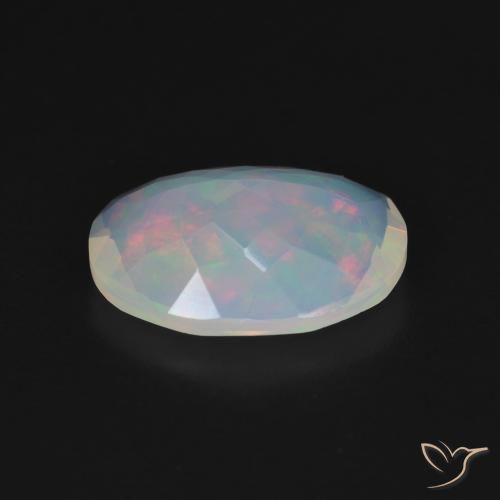 9,17 ctw natürlicher Mehrfarbiges Weiß Opal, Oval, Transparent