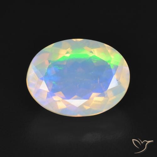 2.17ct Natürlicher Bläulich-weiß Opal, Oval, Transparent