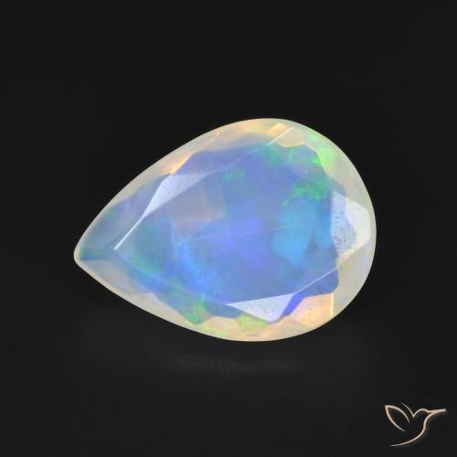 1.93ct Natürlicher Bläulich-weiß Opal, Birnenform, Transparent