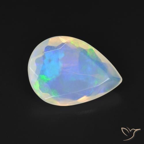 9,17 ctw natürlicher Bläulich-weiß Opal, Birnenform, Transparent