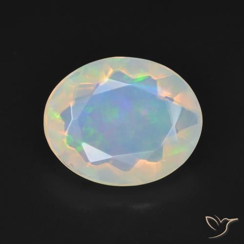 2.42ct Natürlicher Mehrfarbiges Weiß Opal, Oval, Transparent, Photo A