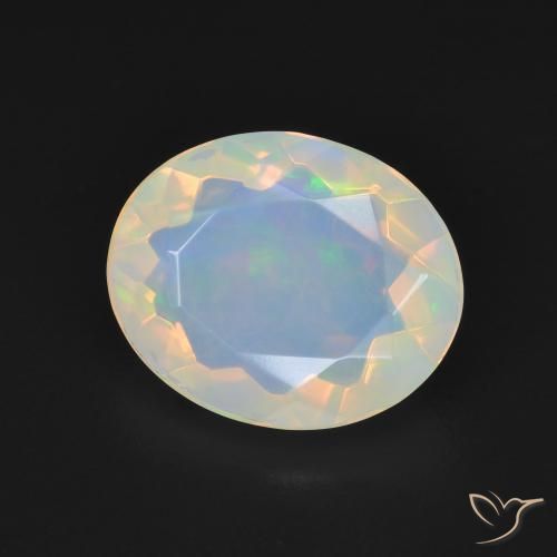 9,17 ctw natürlicher Mehrfarbiges Weiß Opal, Oval, Transparent