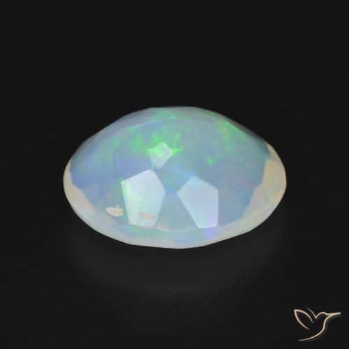 9,17 ctw natürlicher Mehrfarbiges Weiß Opal, Oval, Transparent