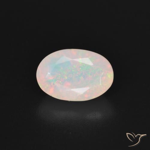 1.51ct Natürlicher Mehrfarbiges Weiß Opal, Oval, Lichtdurchlässig