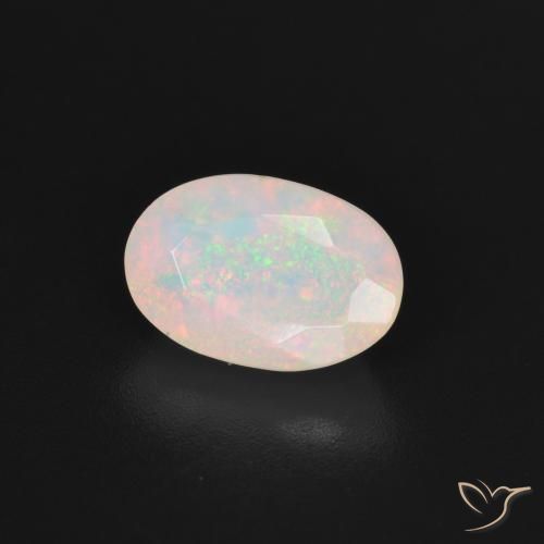 9,17 ctw natürlicher Mehrfarbiges Weiß Opal, Oval, Lichtdurchlässig