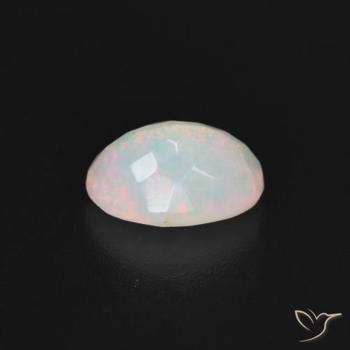 9,17 ctw natürlicher Mehrfarbiges Weiß Opal, Oval, Lichtdurchlässig