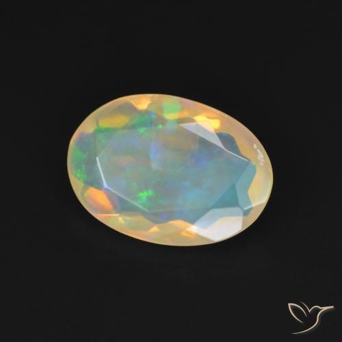9,17 ctw natürlicher Mehrfarbiges Weiß Opal, Oval, Transparent