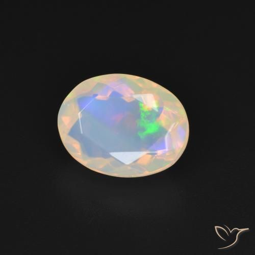 9,17 ctw natürlicher Mehrfarbiges Weiß Opal, Oval, Transparent
