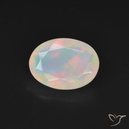 1.83ct Natürlicher Mehrfarbiges Weiß Opal, Oval, Transparent