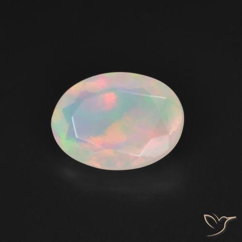 9,17 ctw natürlicher Mehrfarbiges Weiß Opal, Oval, Transparent