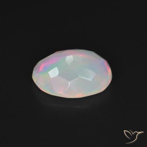 9,17 ctw natürlicher Mehrfarbiges Weiß Opal, Oval, Transparent