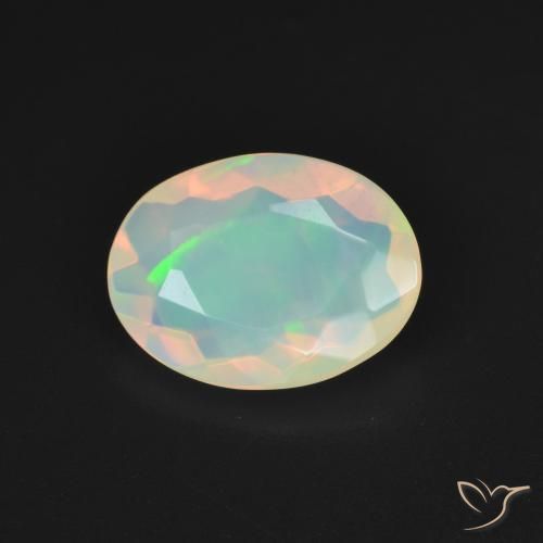 9,17 ctw natürlicher Mehrfarbiges Weiß Opal, Oval, Transparent