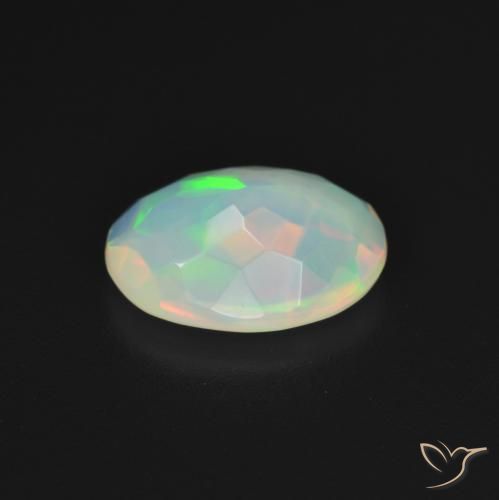 9,17 ctw natürlicher Mehrfarbiges Weiß Opal, Oval, Transparent