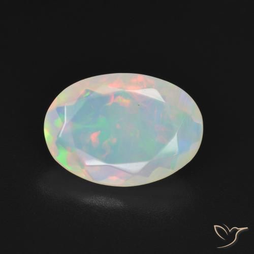 1.76ct Natürlicher Mehrfarbiges Weiß Opal, Oval, Transparent