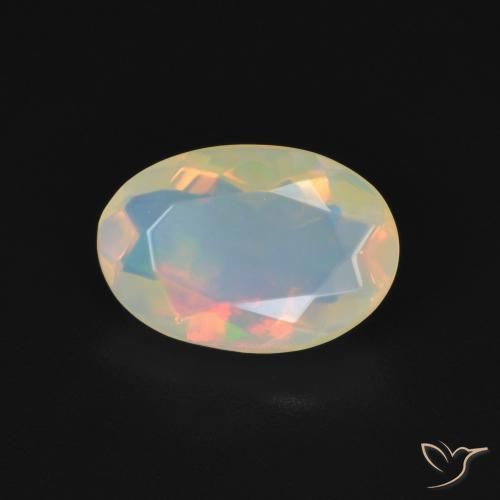 9,17 ctw natürlicher Mehrfarbiges Weiß Opal, Oval, Transparent