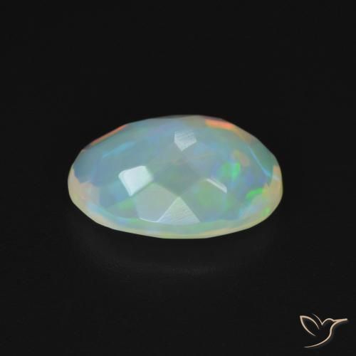 9,17 ctw natürlicher Mehrfarbiges Weiß Opal, Oval, Transparent