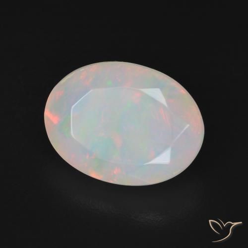 9,17 ctw natürlicher Mehrfarbiges Weiß Opal, Oval, Lichtdurchlässig