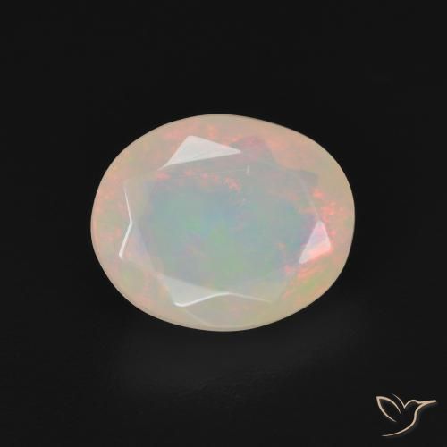 1.94ct Natürlicher Mehrfarbiges Weiß Opal, Oval, Lichtdurchlässig