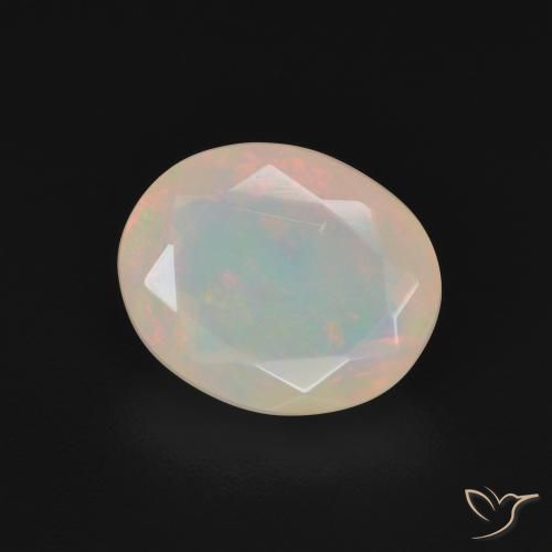 9,17 ctw natürlicher Mehrfarbiges Weiß Opal, Oval, Lichtdurchlässig