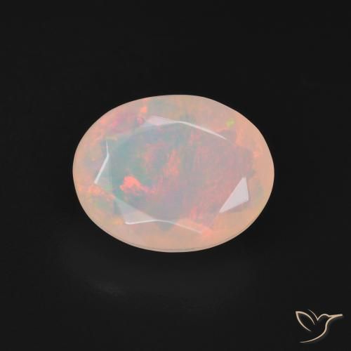 1.92ct Natürlicher Mehrfarbiges Weiß Opal, Oval, Lichtdurchlässig