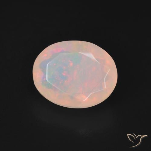 9,17 ctw natürlicher Mehrfarbiges Weiß Opal, Oval, Lichtdurchlässig