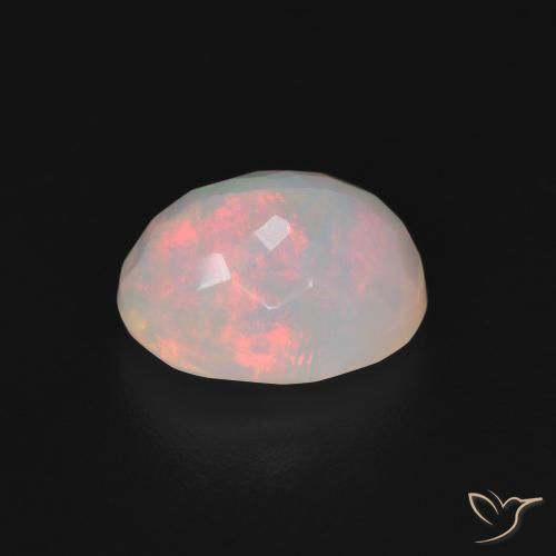 9,17 ctw natürlicher Mehrfarbiges Weiß Opal, Oval, Lichtdurchlässig